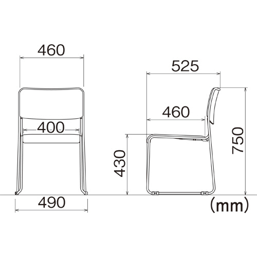 たのめーる】アイリスチトセ スタッキングチェア パッド座タイプ