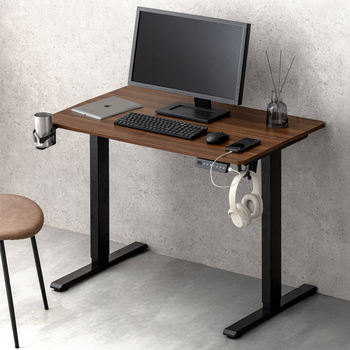 幅120］電動昇降デスク 無段階昇降 USBポート付 メモリ機能 静音設計