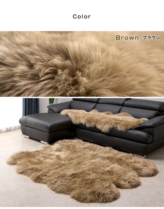 ムートンラグ 約140×180 日本製 厚手 抗菌 防ダニ 6匹物 洗濯できる