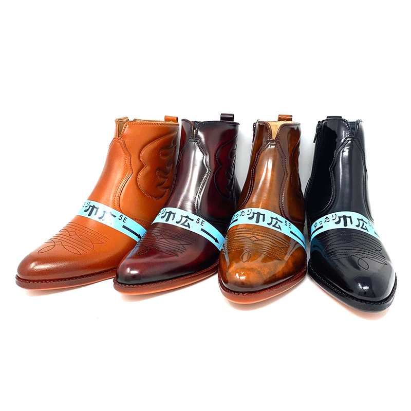 料限定生産 幅広5E ウエスタンブーツ 本革 日本製 ショート レザー