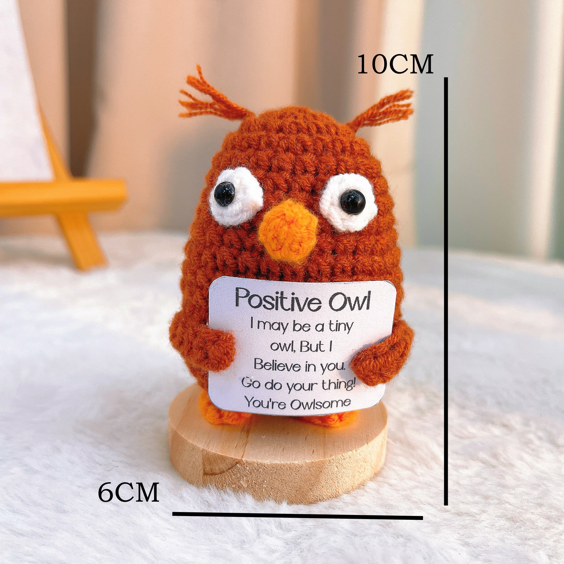 文字入れ可能】福を呼ぶフクロウのあみぐるみ メッセージスタンド