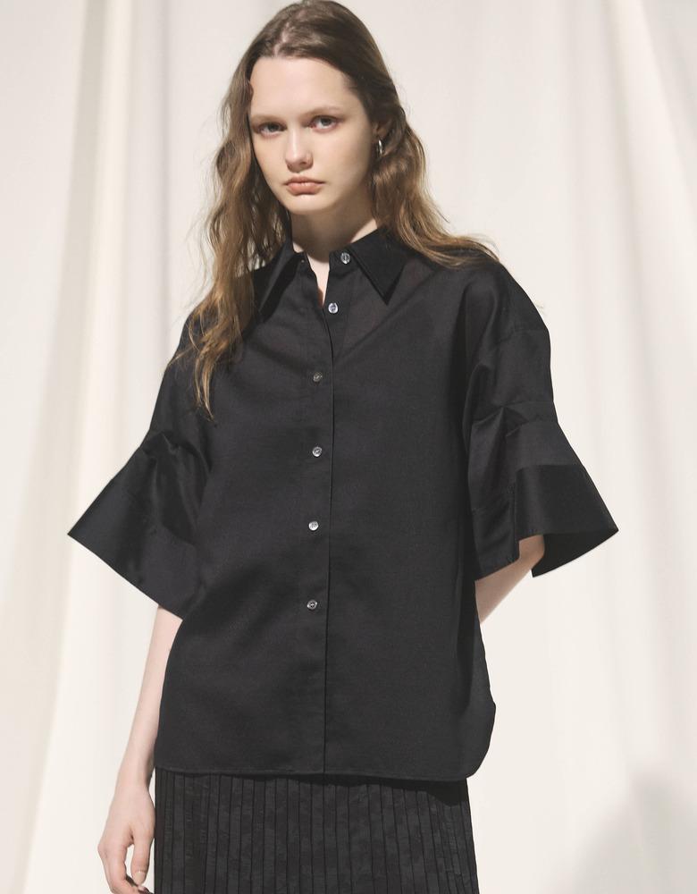 セオリーリュクス SUNI NEW SAXONY ブラウス ウォッシャブル 紺色