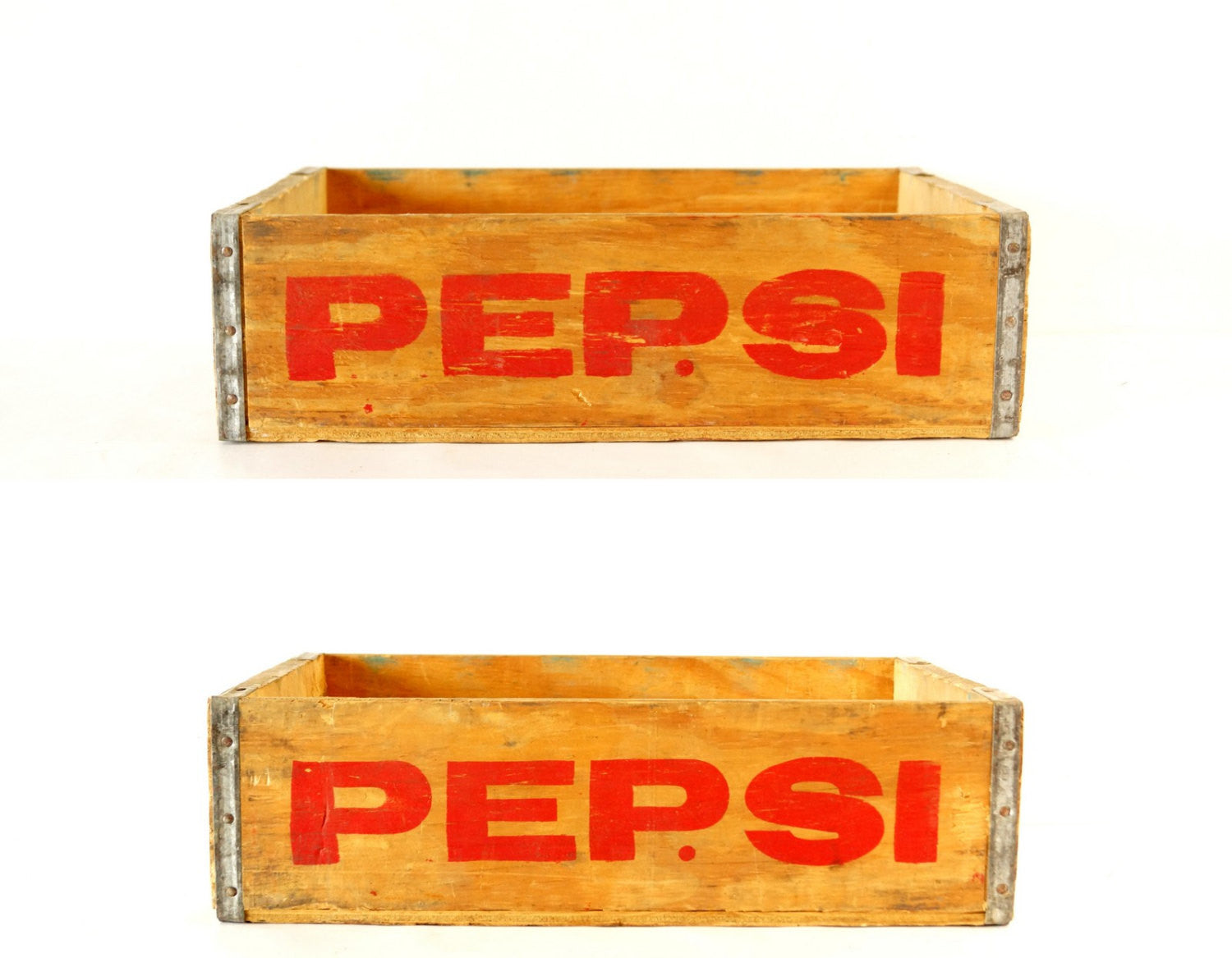 Vintage Pepsi-Cola Wooden Beverage Crate #1-81, Pepsi Crate in Red
