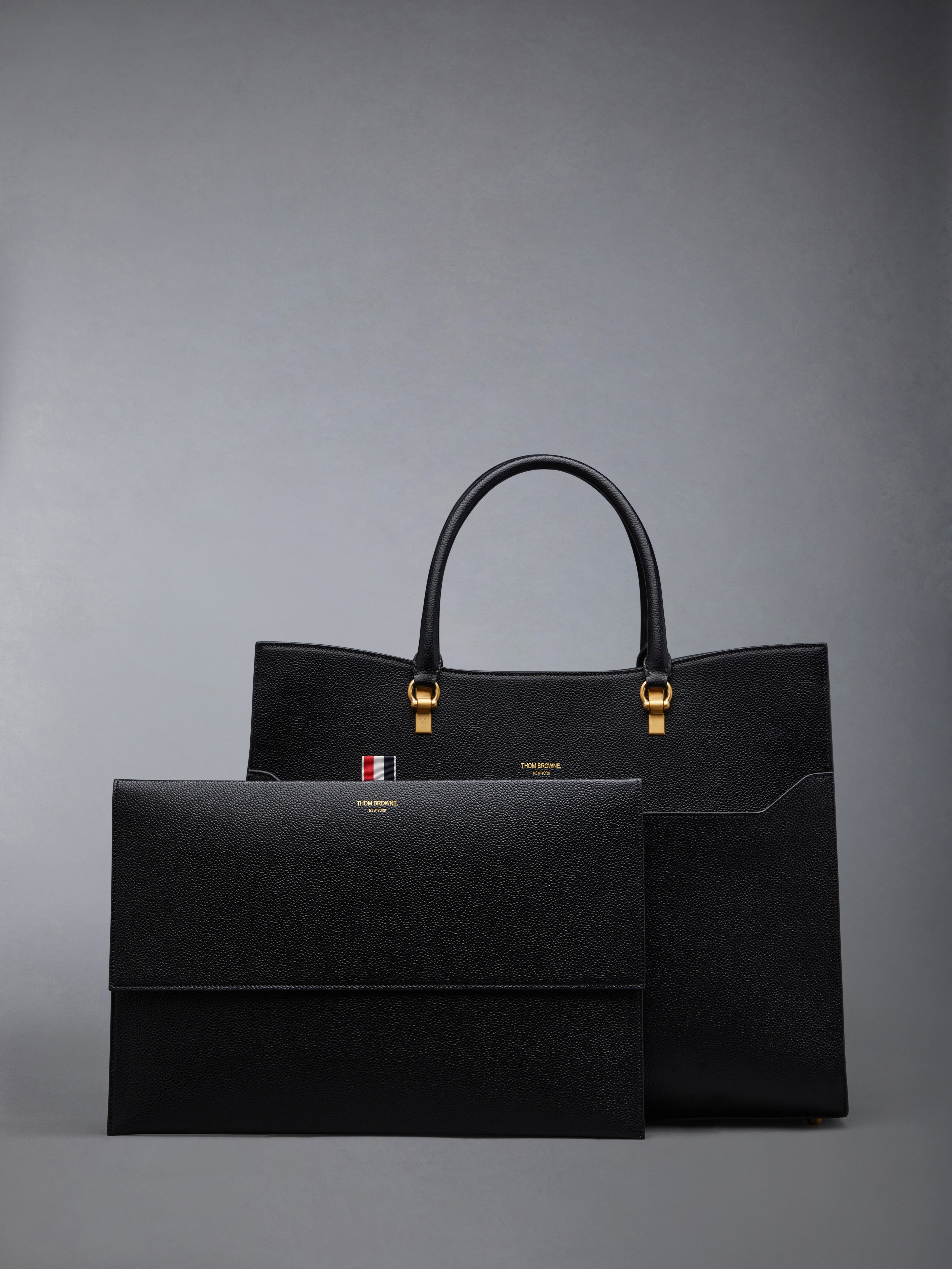 ペブルグレイン ラージ デュエット トート | Thom Browne