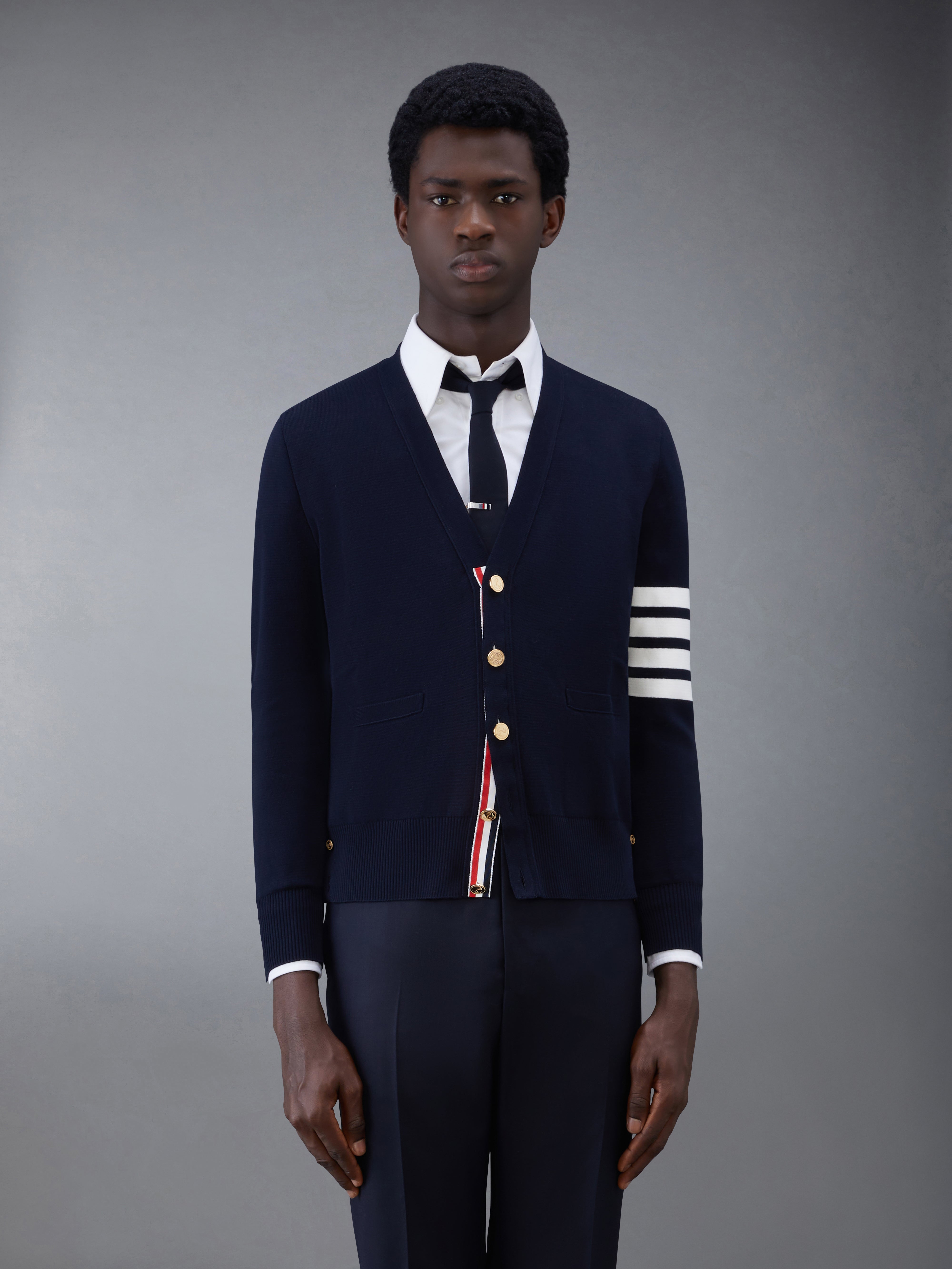 Cotton Crepe 4-Bar Milano Stitch Pullover | Thom Browne