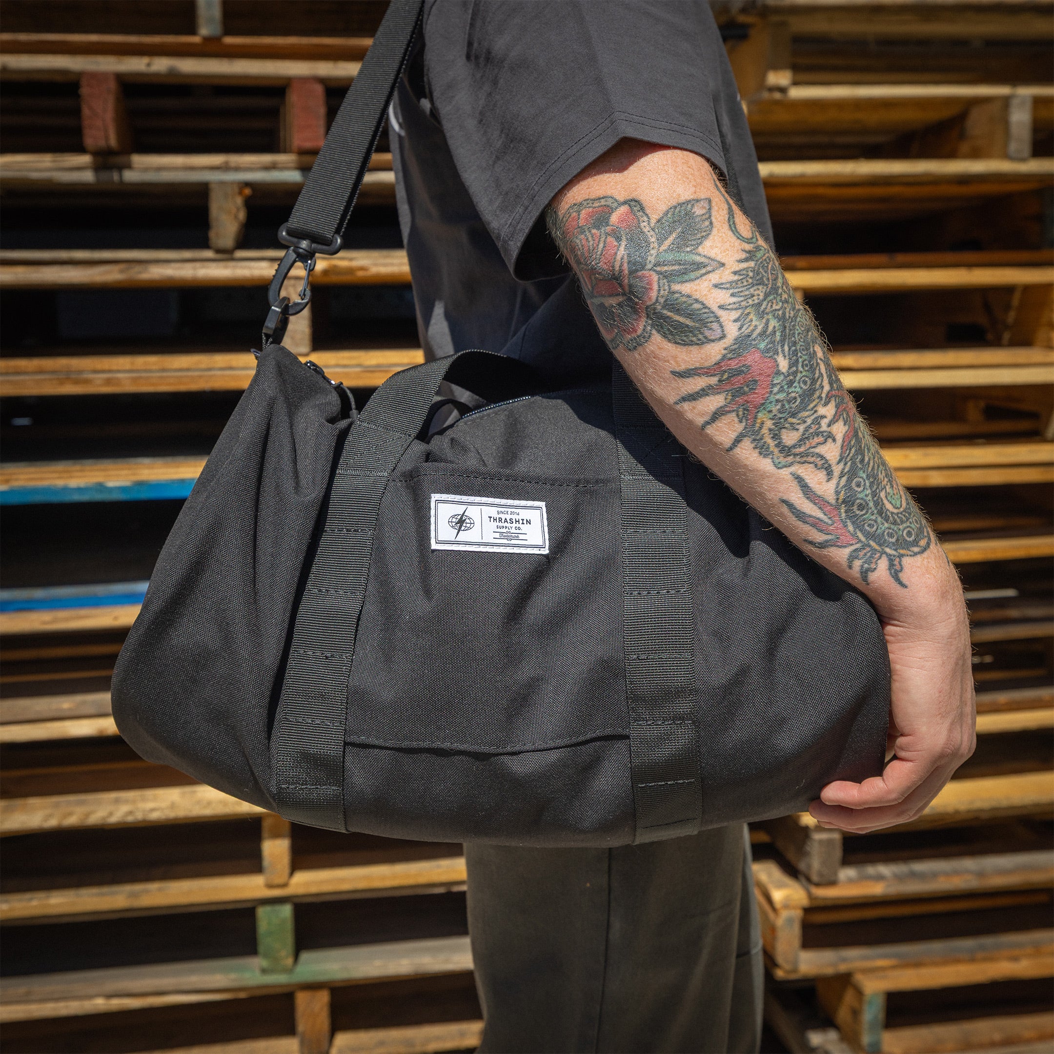 Thrashin Supply® Trademark Duffle Bag - Black