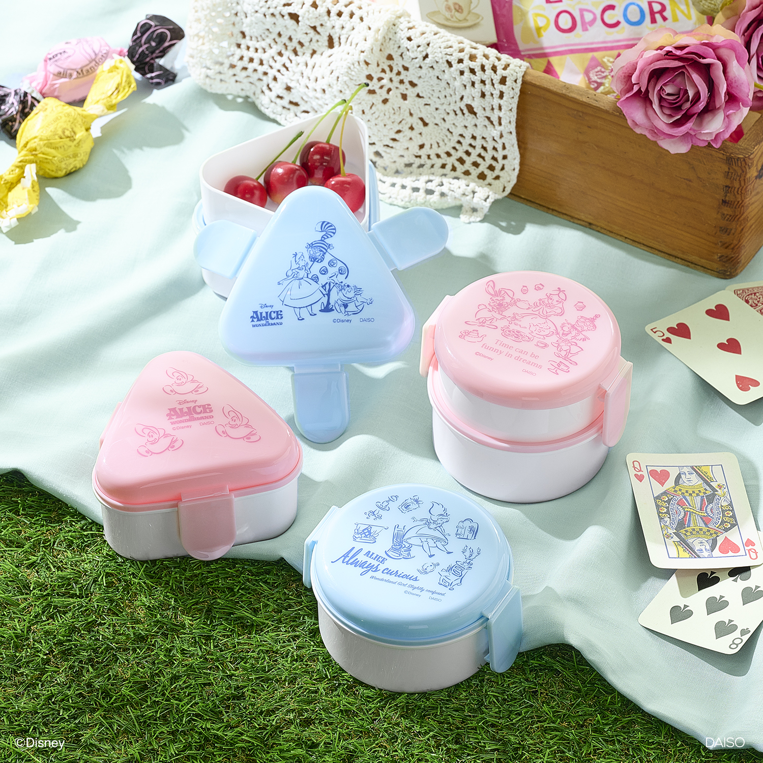 2段ランチボックス、丸形 2段ランチボックス、三角形 カトラリー