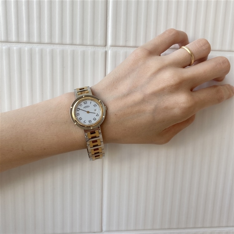 vintage HERMES】ヴィンテージエルメス／クリッパーコンビ(ケース径約