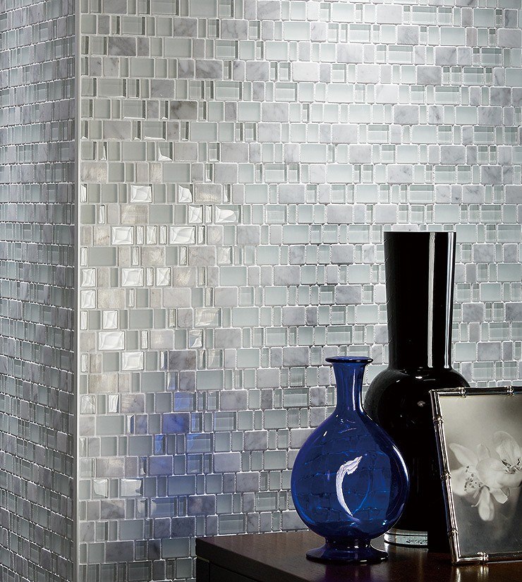 リクシル(INAX) モザイクタイル ピッコロミックス 異形状平ネット張り