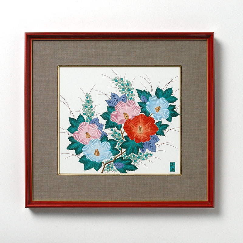 九谷陶額(陶板画) 芙蓉 48697CCY | タイルライフ アウトレットタイル