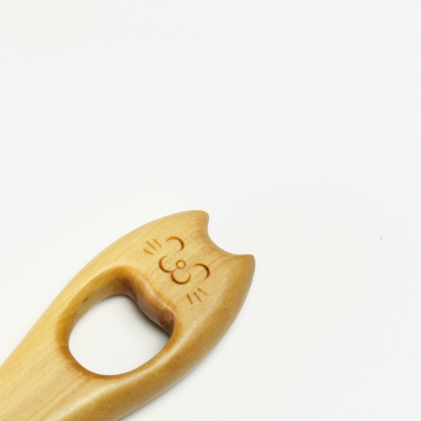 つげブラシ 5列 ネコ にっこり | 別府つげ工芸