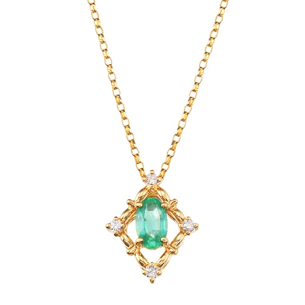 K18イエローゴールドエメラルドネックレス(RPN846-001)|TSUTSUMI