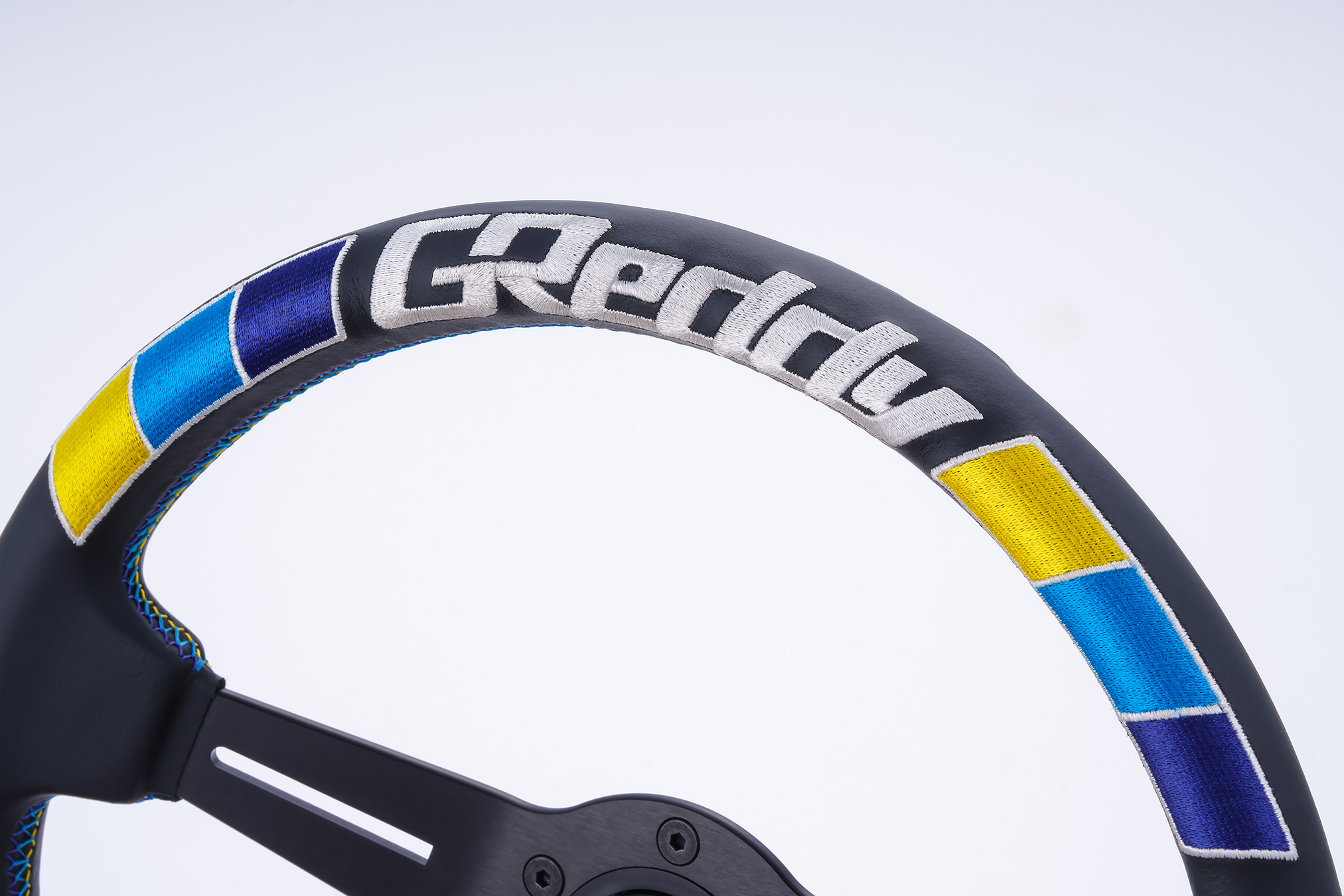 GReddy スポーツステアリング レザー BIGロゴ刺繍 スタンダードタイプ
