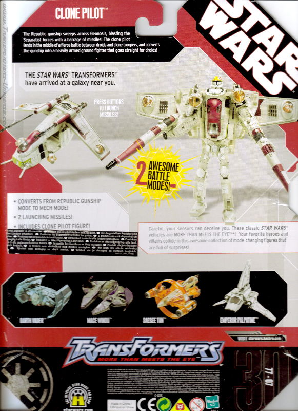 Star Wars Clone Pilot (Republic Gunship) - Transformers Universe