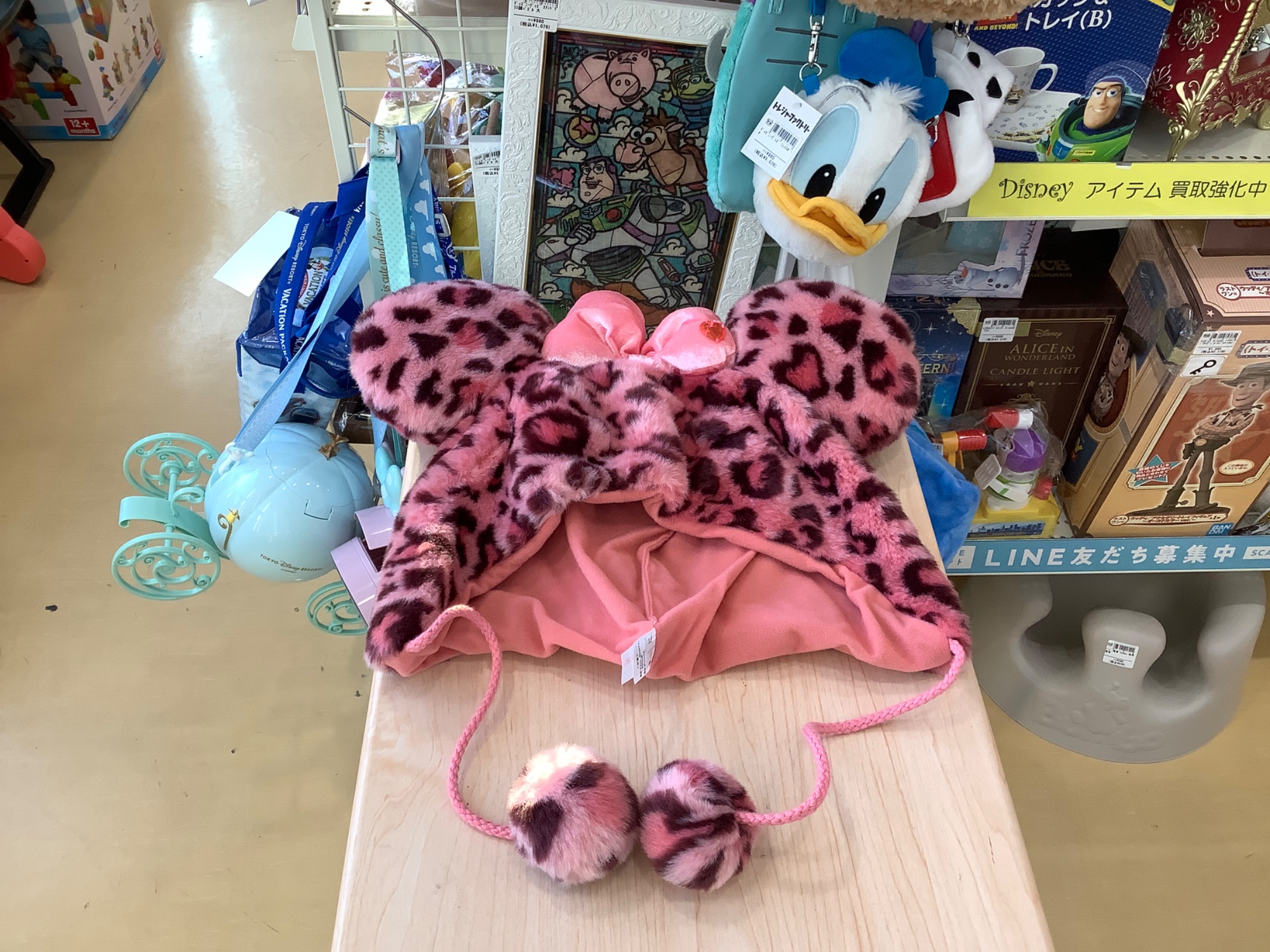 ディズニー】ミニーのファンキャップ（ヒョウ柄）を入荷いたしました
