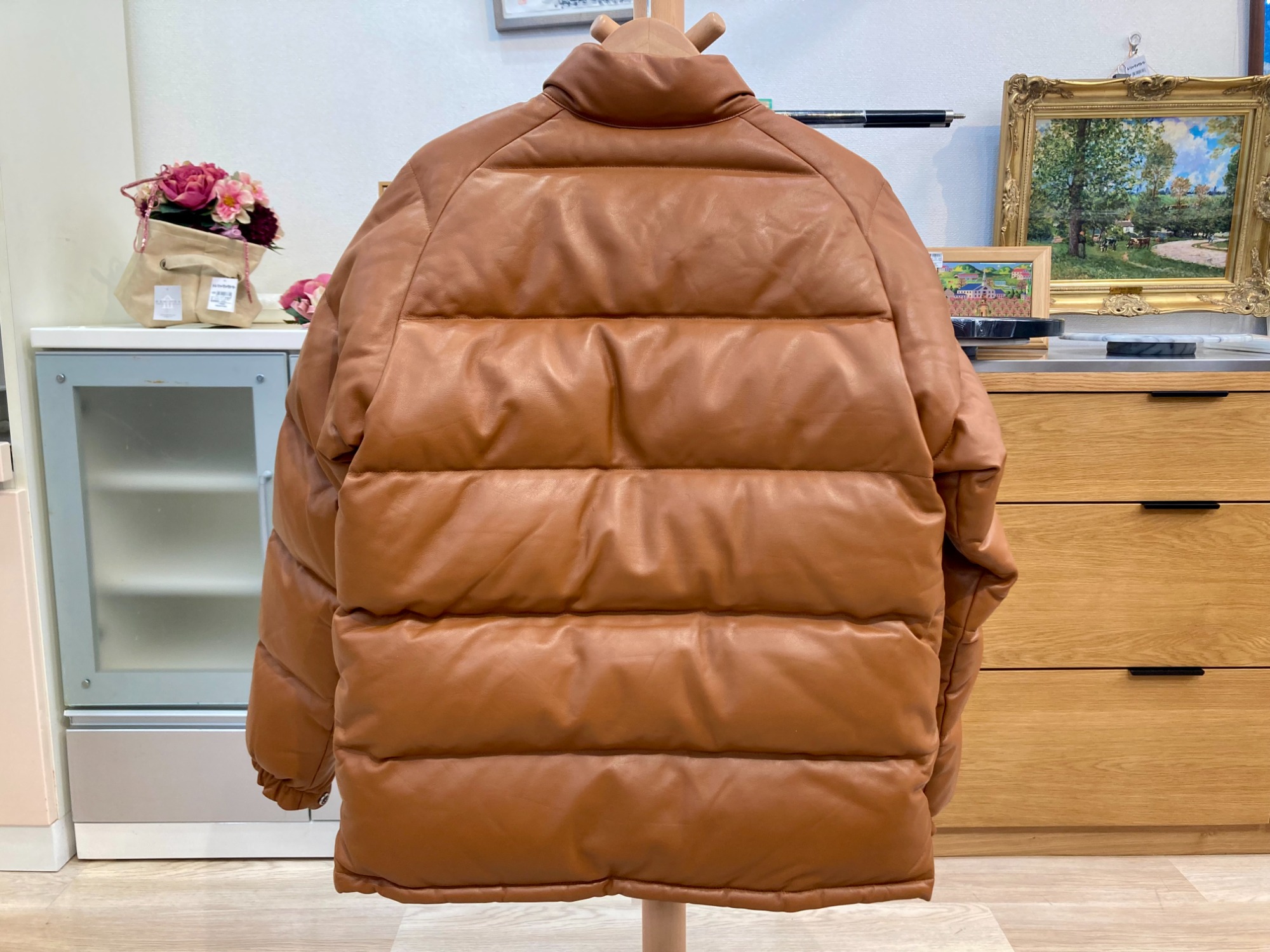 A BATHING APE(アベイシングエイプ)レザークラシックダウンジャケット