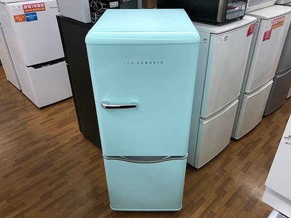 色味が可愛い♪アクアミント色2ドア冷蔵庫販売中です。【鎌ヶ谷店