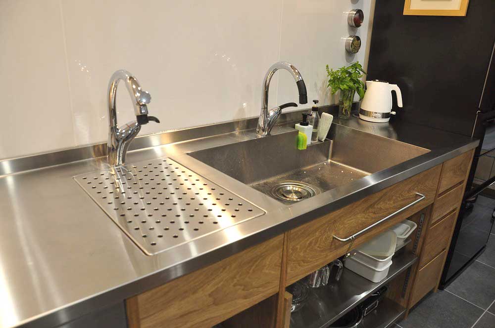 ダブルシンクで半業務用厨房みたいなL型キッチン 5140 - オーダー