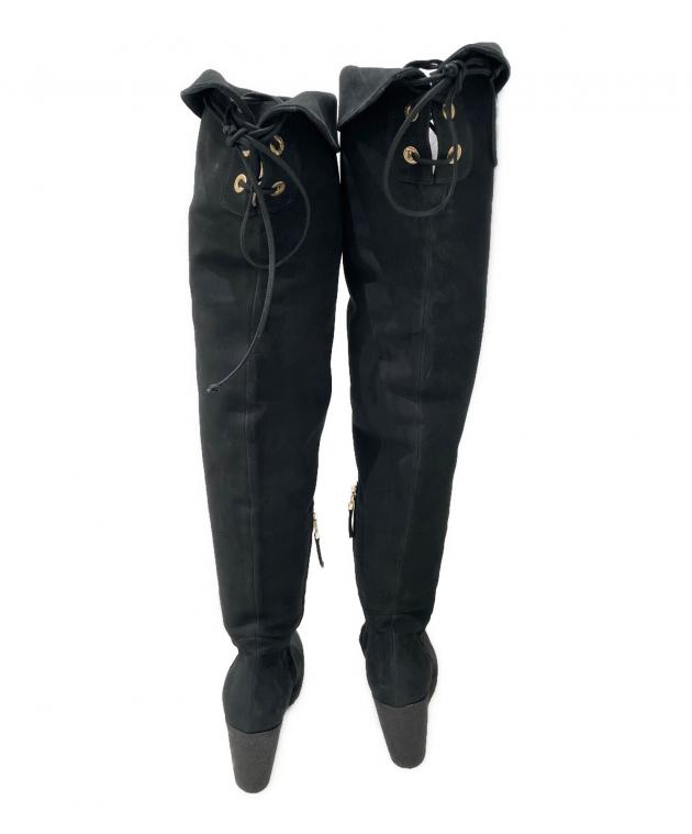 中古・古着通販】FENDI (フェンディ) 編み上げロングブーツ ブラック