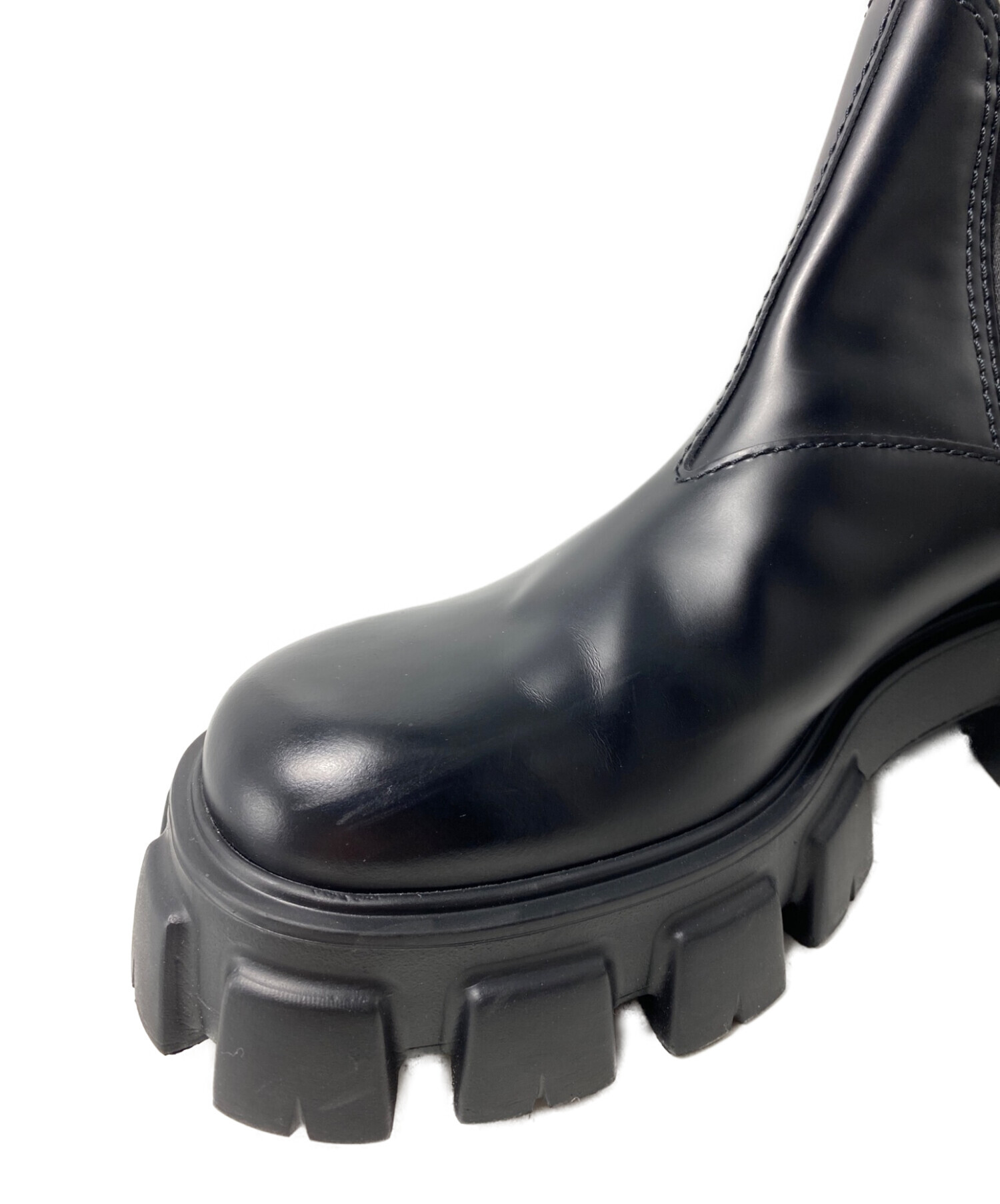 中古・古着通販】PRADA (プラダ) モノリス チェルシーブーツ ブラック