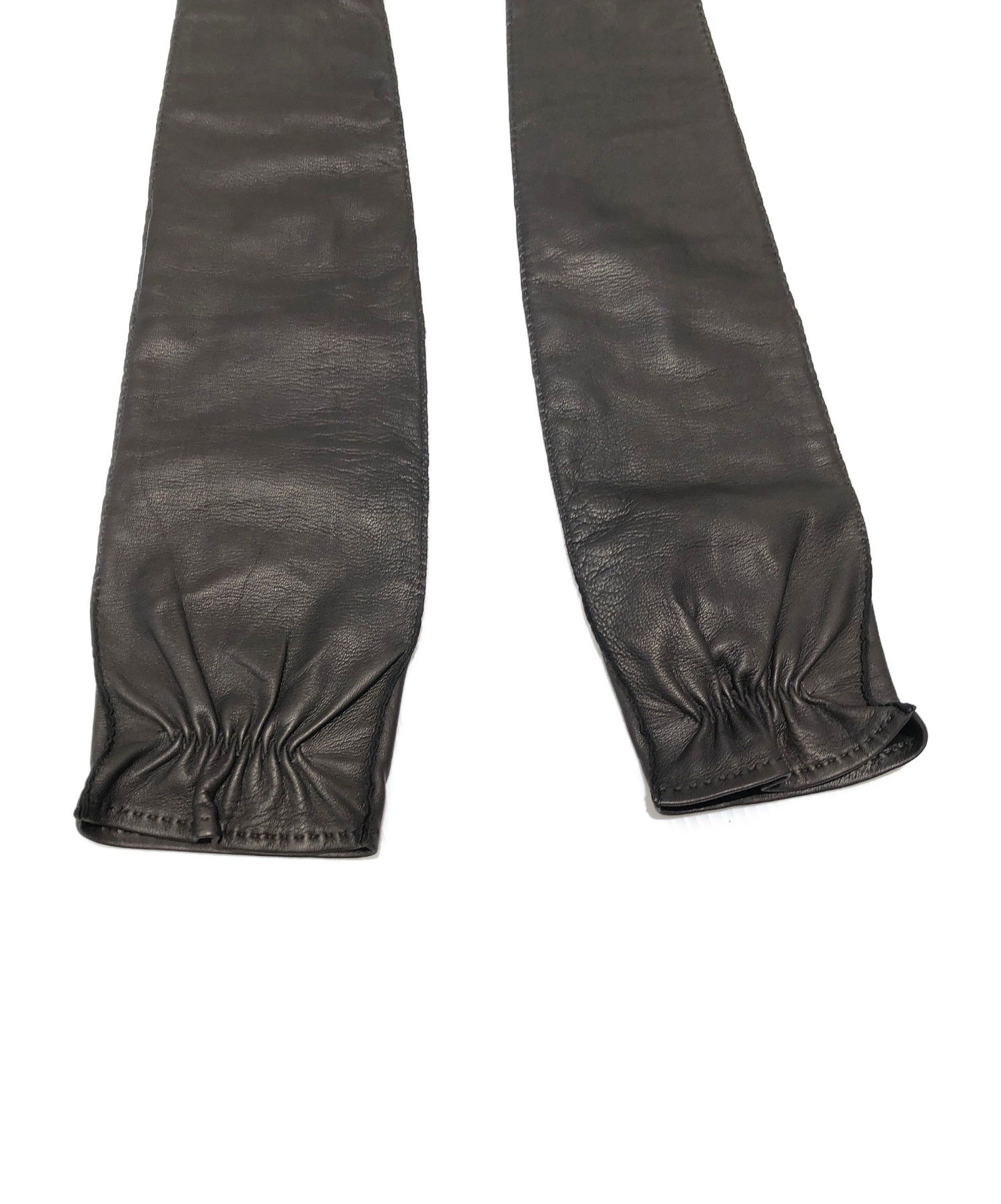 中古・古着通販】HERMES (エルメス) レザーロンググローブ ダーク