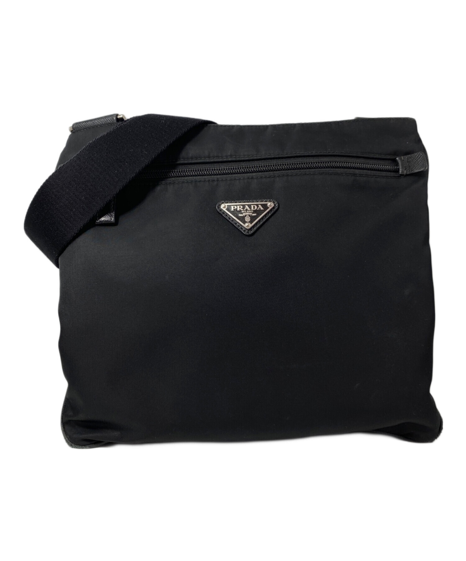 中古・古着通販】PRADA (プラダ) ナイロンショルダーバッグ ブラック