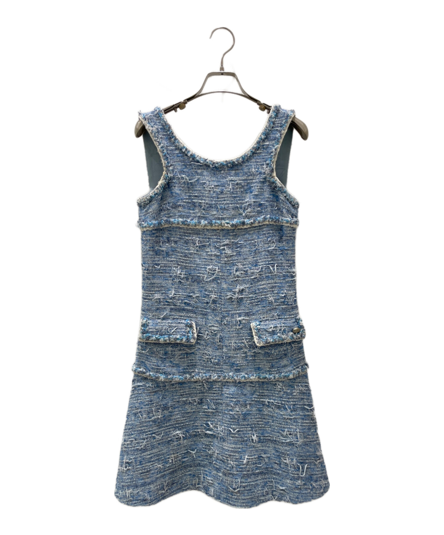 中古・古着通販】CHANEL (シャネル) ツイードノースリーブワンピース