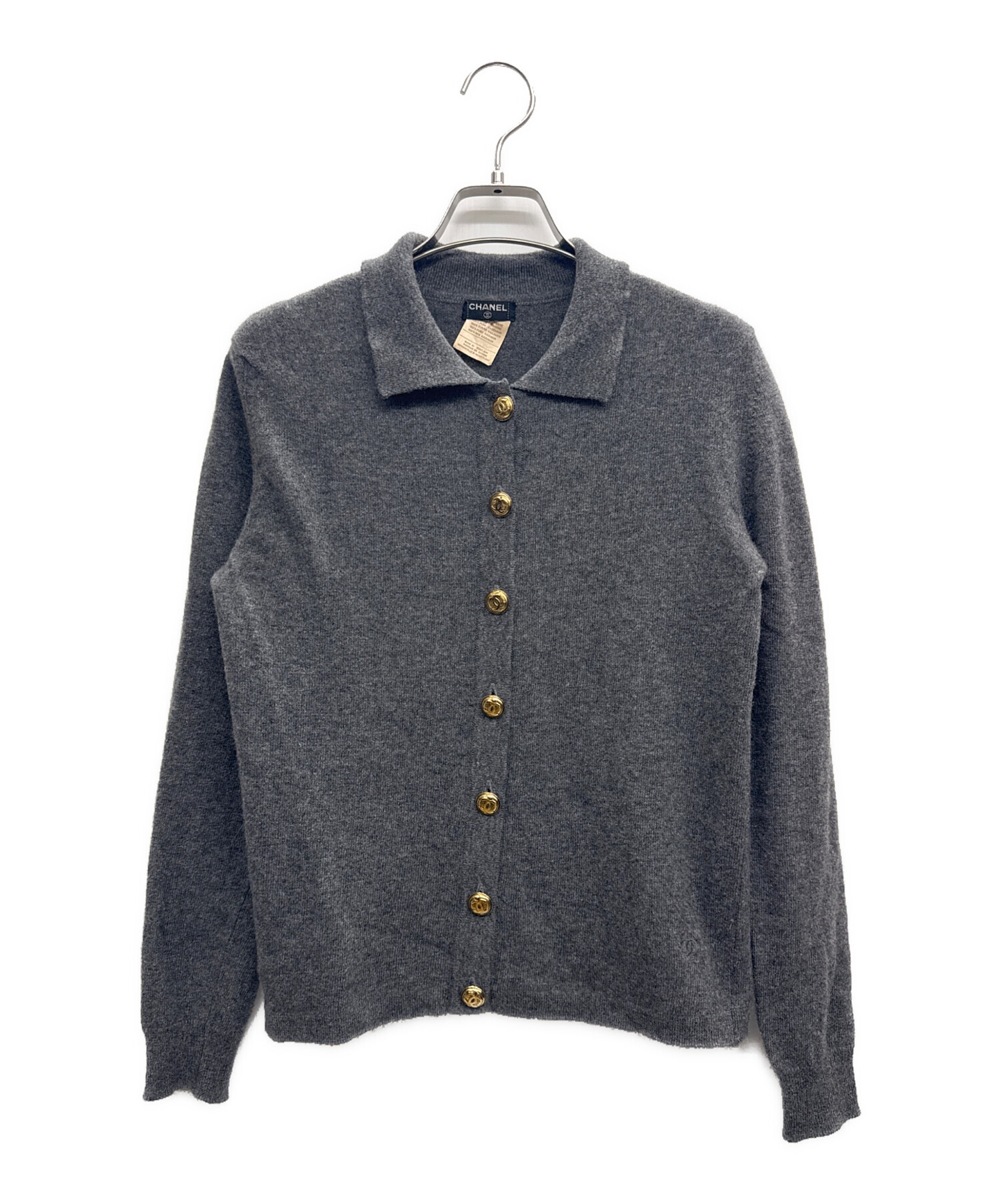 中古・古着通販】CHANEL (シャネル) カシミヤカーディガン グレー