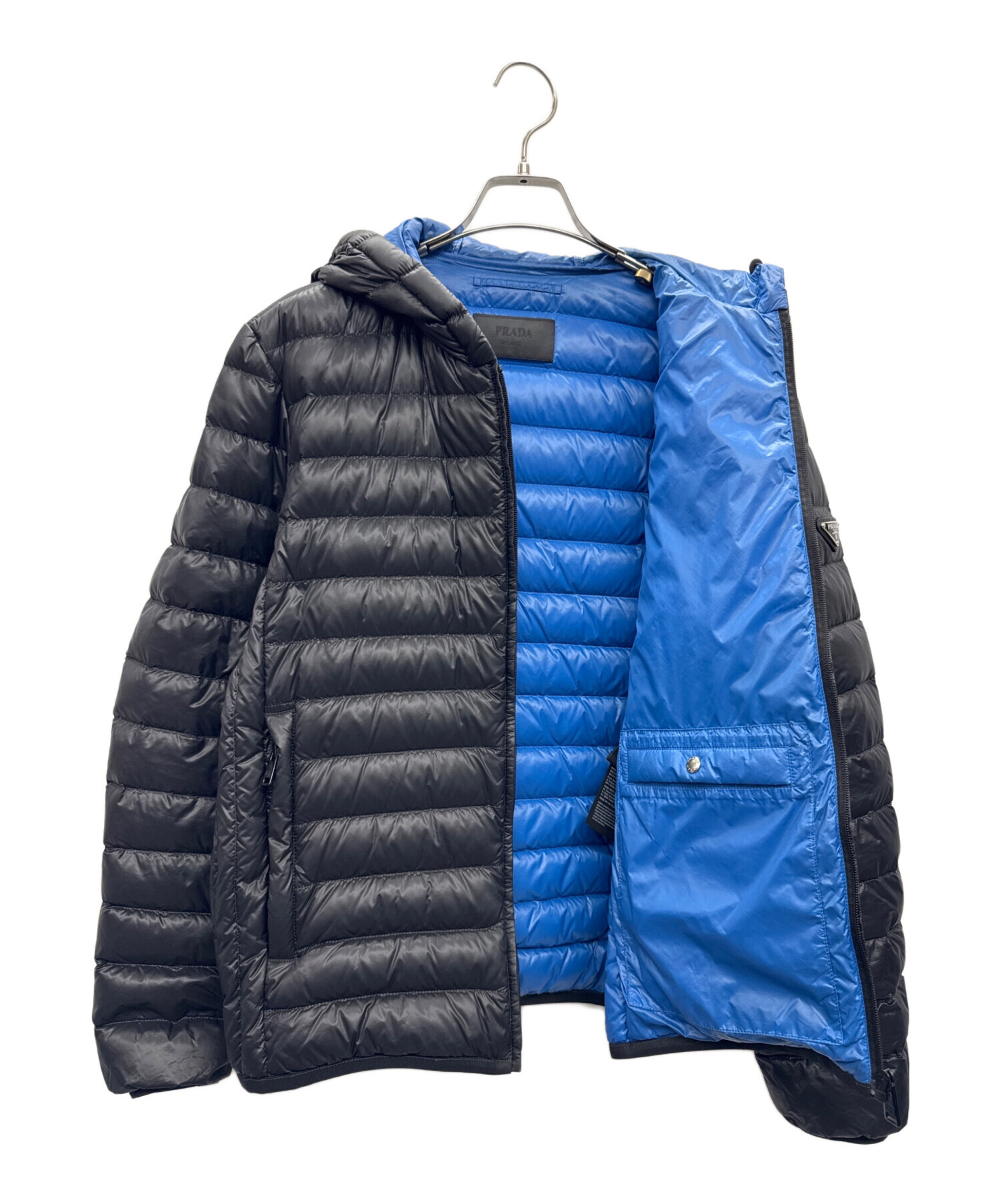 中古・古着通販】PRADA (プラダ) ダウンジャケット ブラック×ブルー