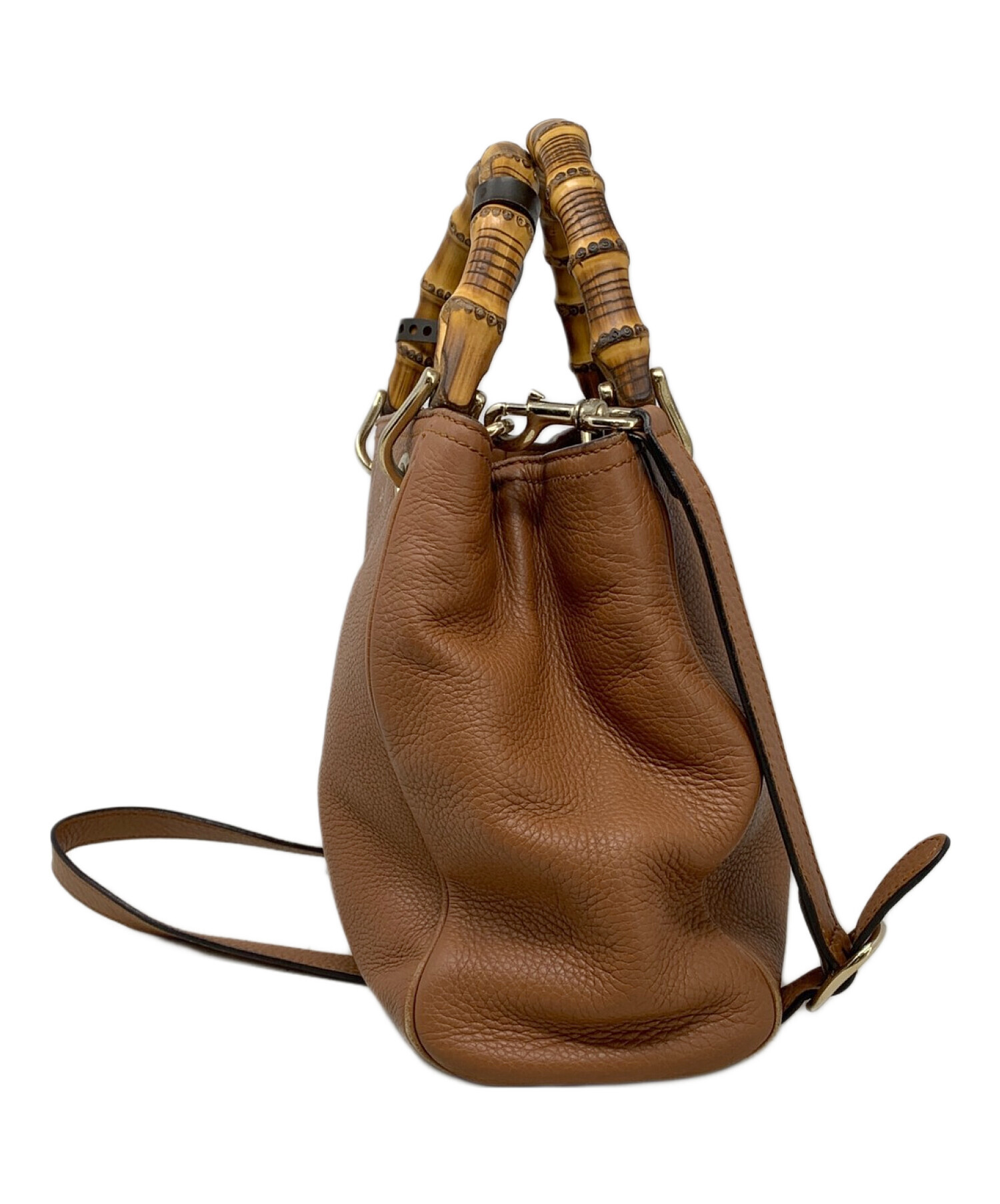 中古・古着通販】GUCCI (グッチ) バンブー2WAYバッグ ブラウン