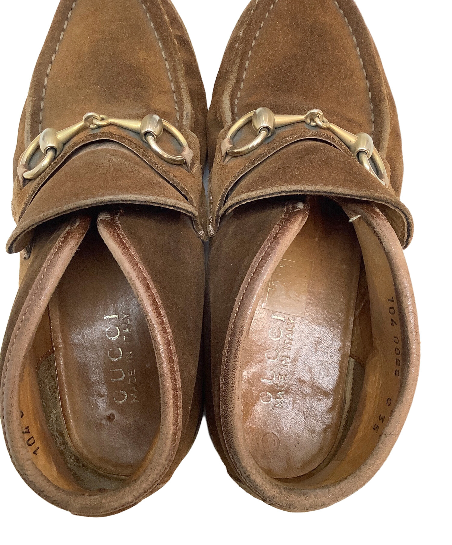 中古・古着通販】GUCCI (グッチ) ホースビットモカシンブーツ ブラウン