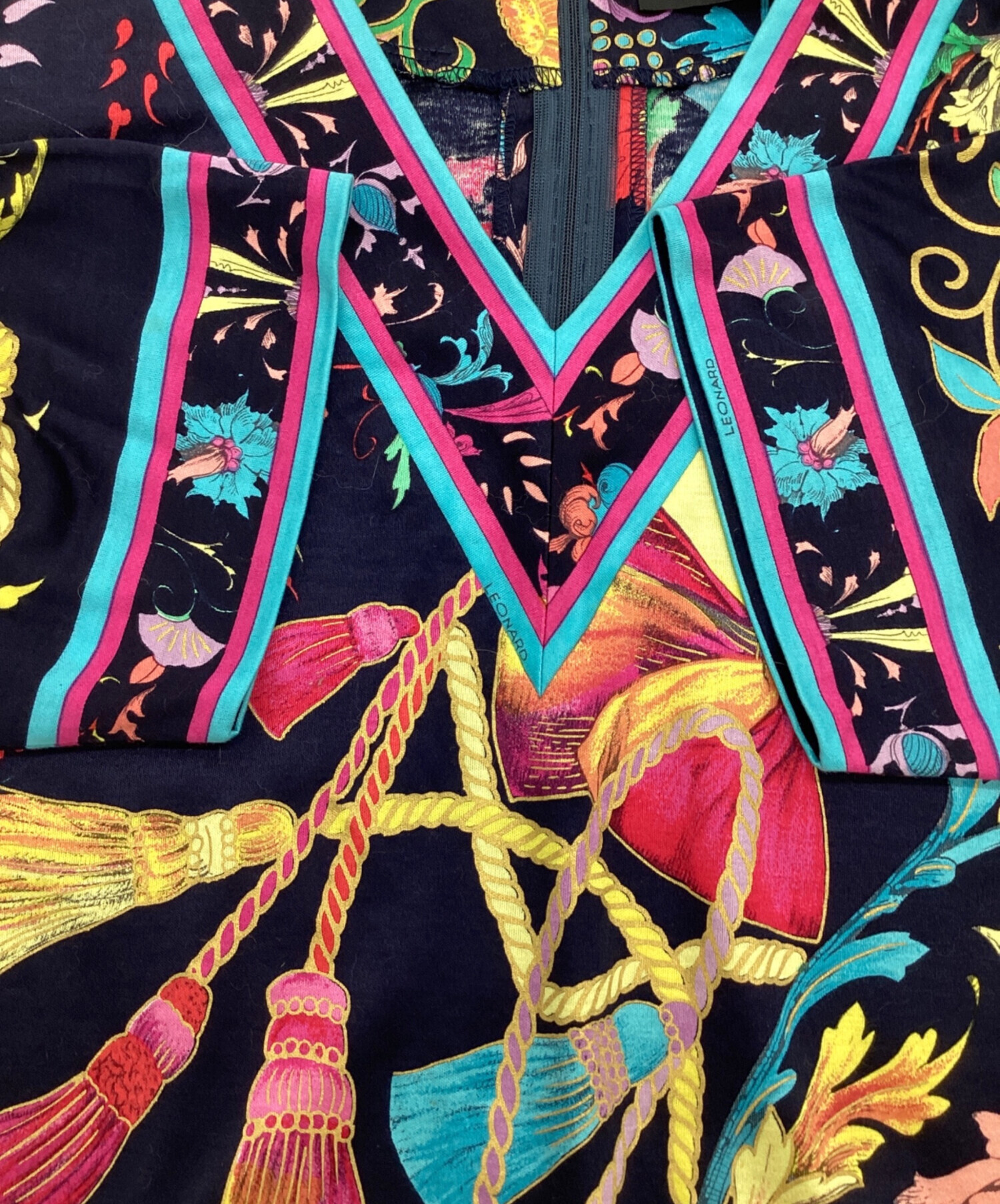 中古・古着通販】LEONARD (レオナール) ワンピース ネイビー サイズ:S