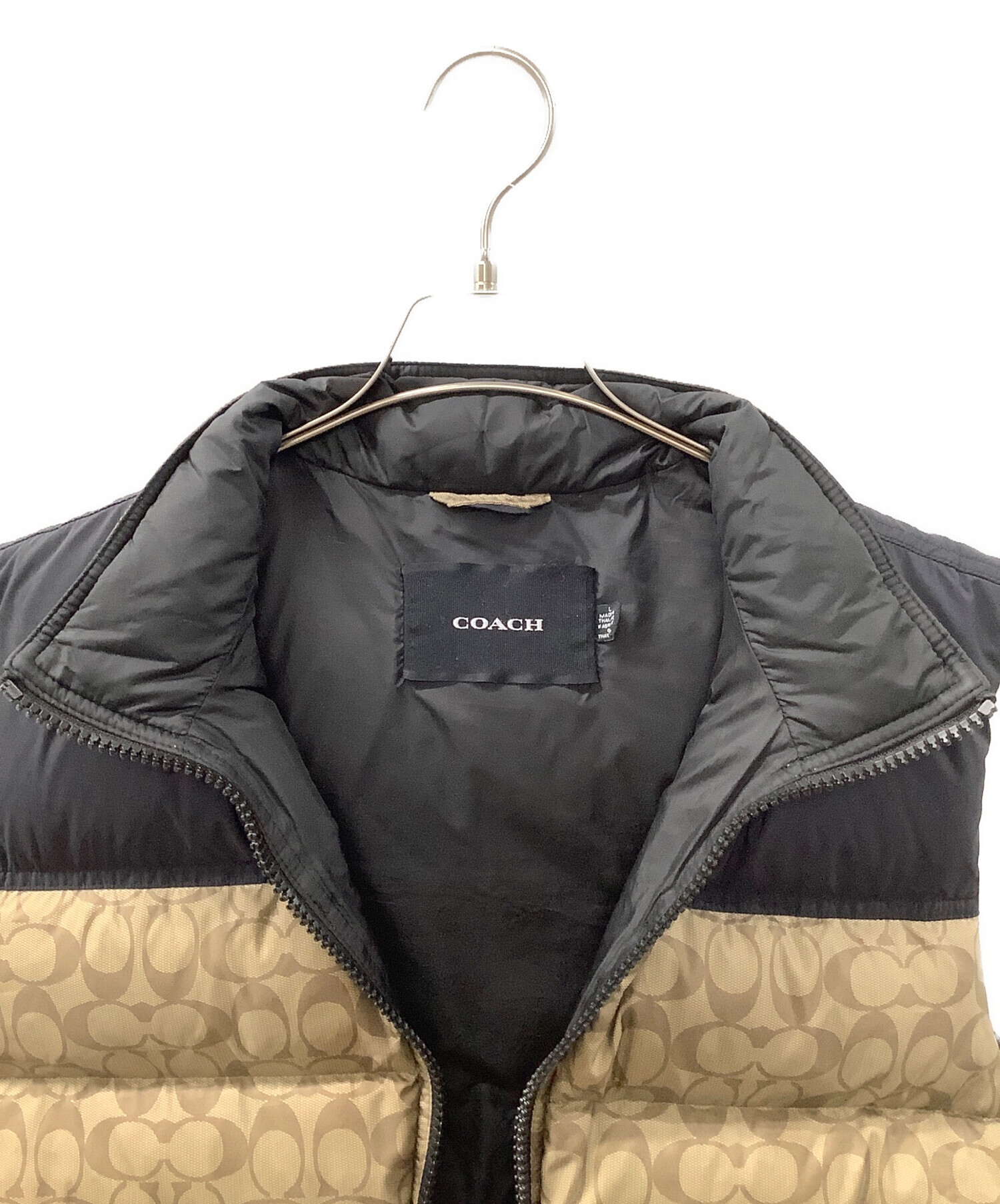 中古・古着通販】COACH (コーチ) ダウンベスト ベージュ×ブラック