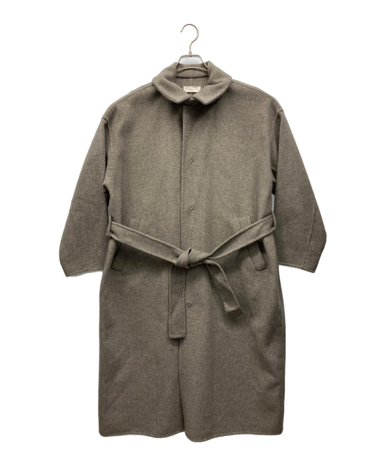 中古・古着通販】kagure (カグレ) ウールステンカラーコート グレー