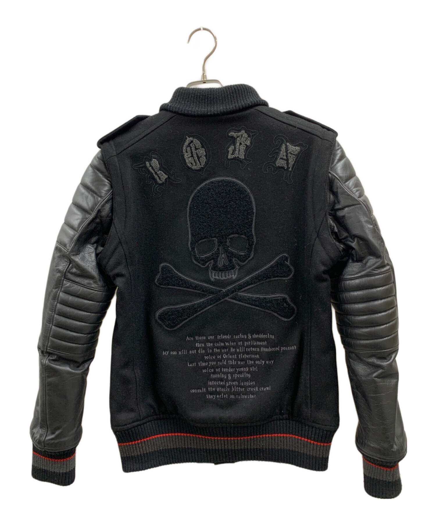 中古・古着通販】Roen (ロエン) Roen 袖レザースタジャン ブラック