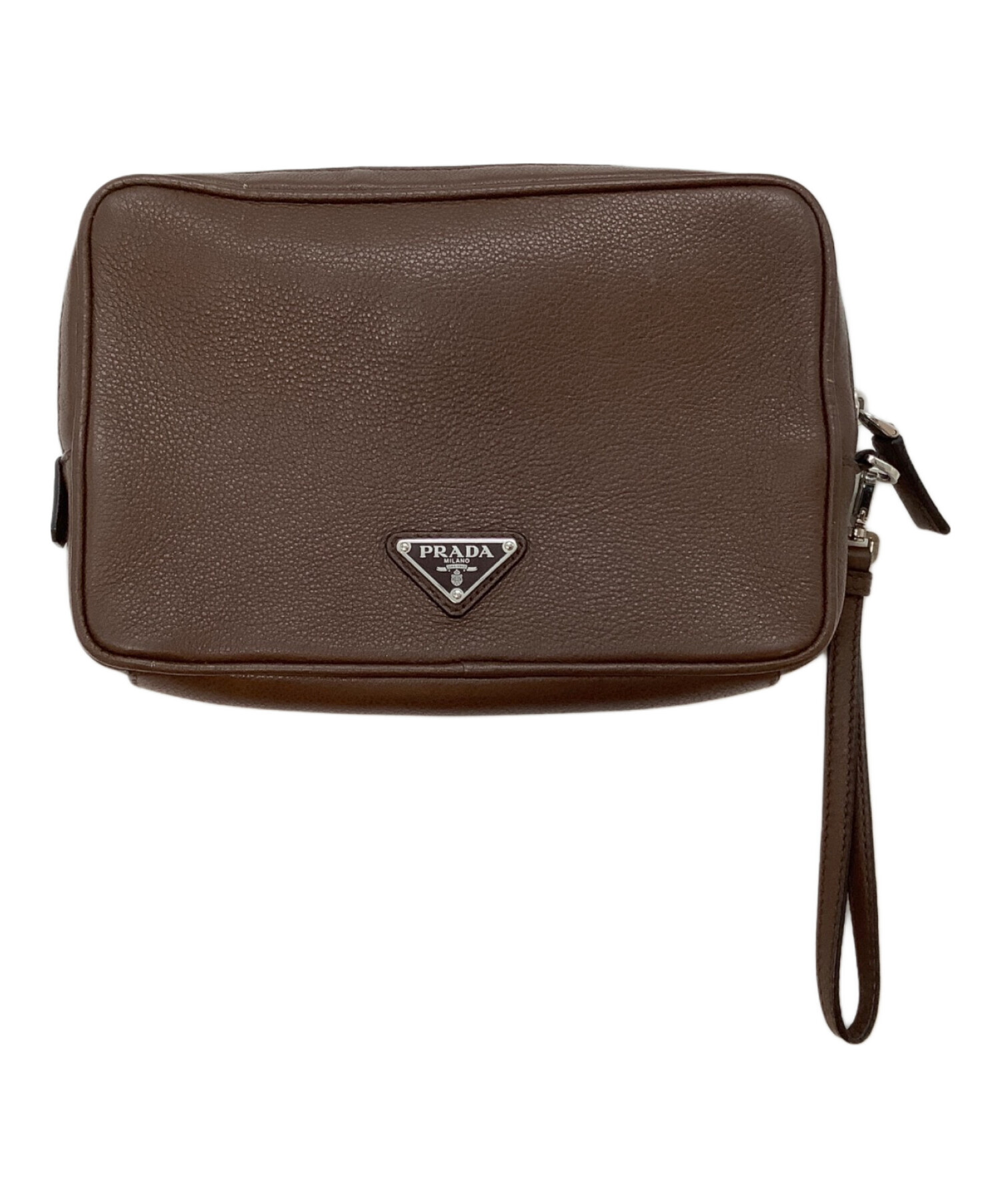 中古・古着通販】PRADA (プラダ) セカンドバッグ/PRADA ブラウン