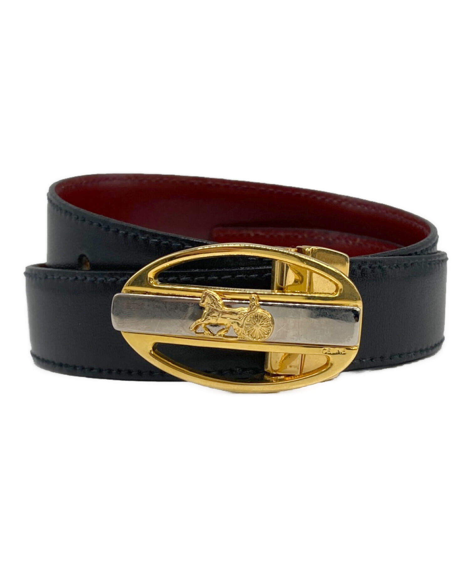 中古・古着通販】CELINE (セリーヌ) 馬車金具バックルベルト ブラック