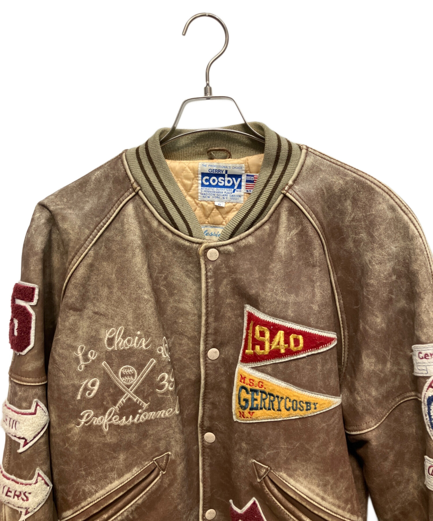 中古・古着通販】GERRY COSBY (ジェリー コスビー) 牛革 スタジャン