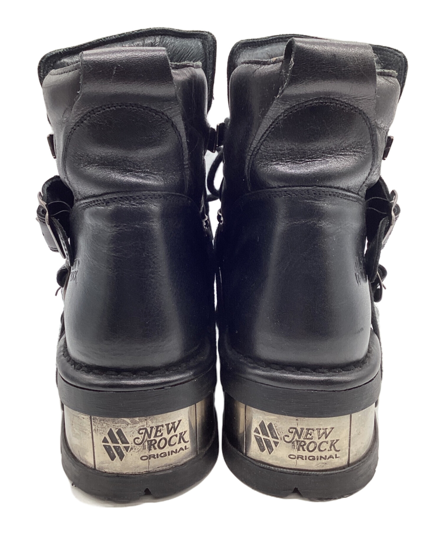 中古・古着通販】NEW ROCK (ニューロック) レザーブーツ ブラック