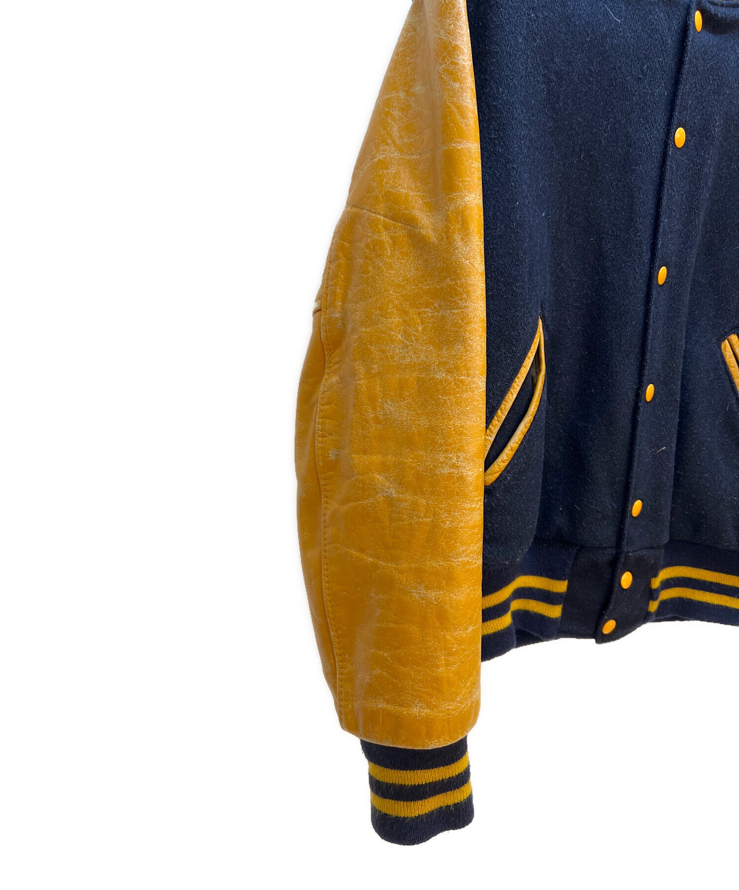 中古・古着通販】Holloway (ホロウェイ) スタジャン ネイビー×イエロー