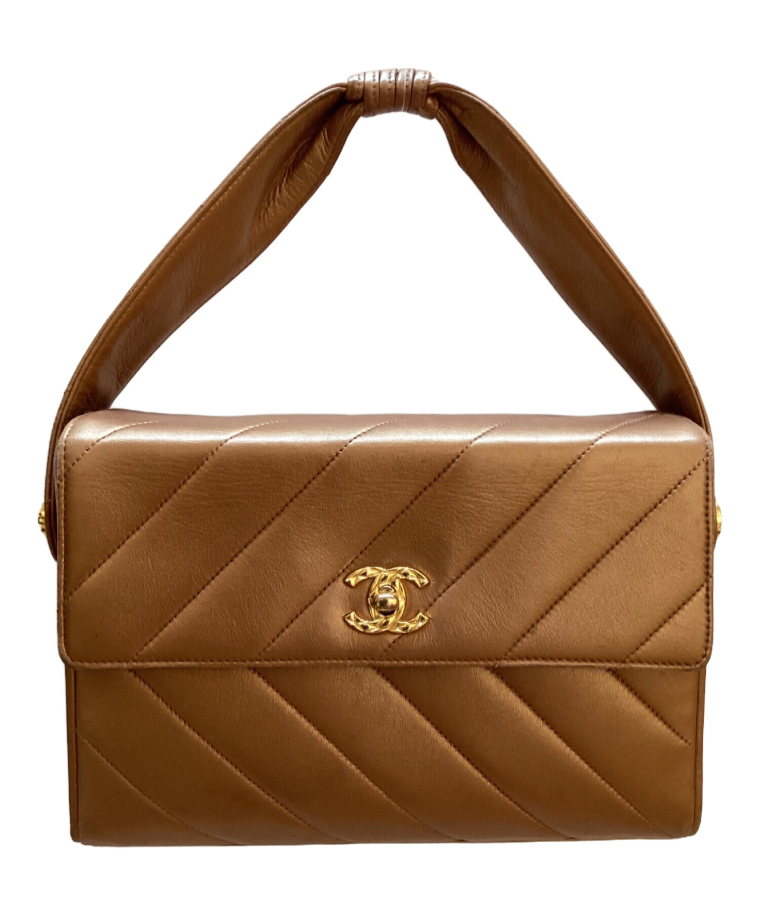 中古・古着通販】CHANEL (シャネル) ハンドバッグ ブラウン｜ブランド