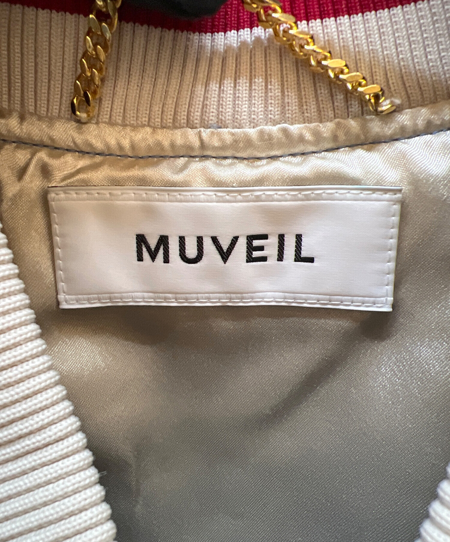 中古・古着通販】MUVEIL (ミュベール) スカジャン ブルー×ベージュ