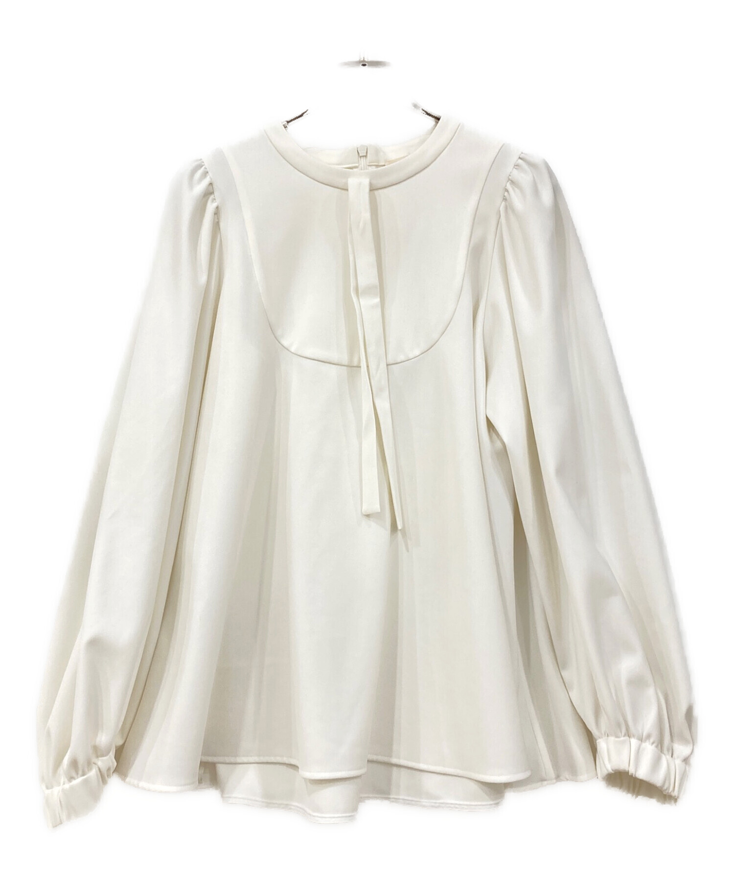 中古・古着通販】YORI (ヨリ) セレモニーリボンパフブラウス ホワイト