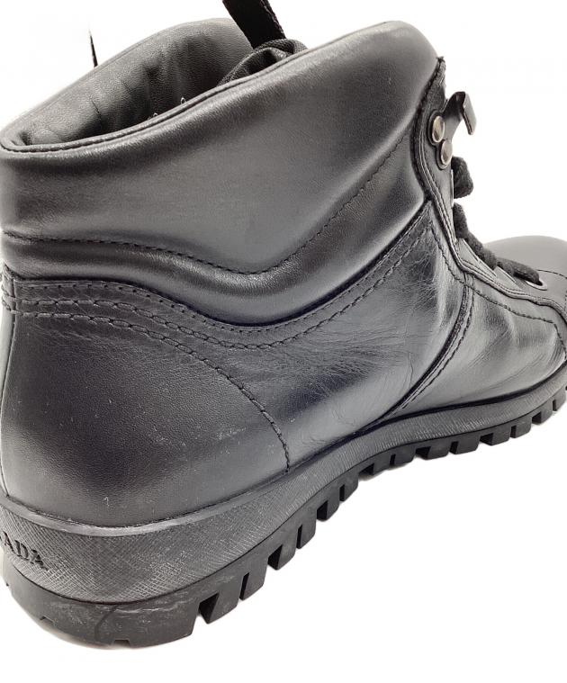中古・古着通販】PRADA (プラダ) トレッキングブーツ ブラック サイズ