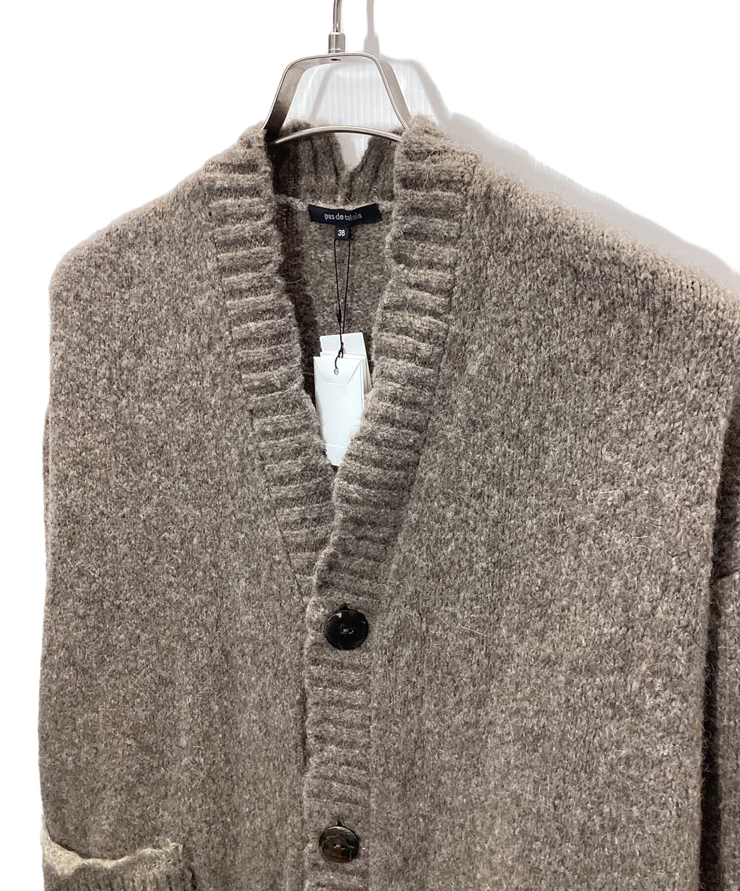 中古・古着通販】pas de calais (パドカレ) 飾編みロングカーデ イガン