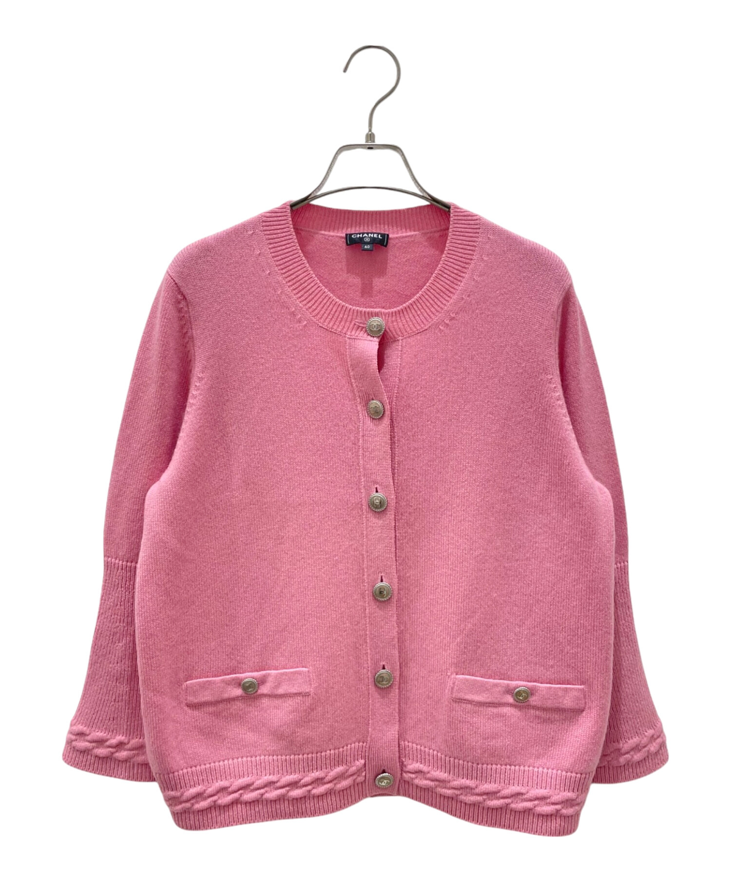 中古・古着通販】CHANEL (シャネル) フレアスリーブココボタンカシミヤ