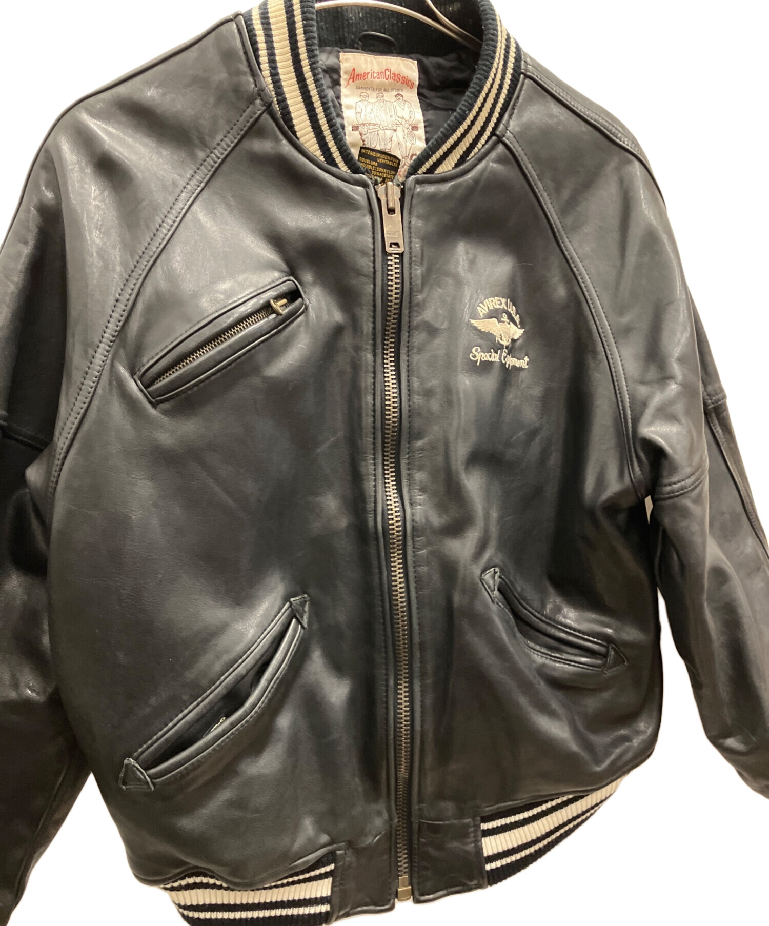 中古・古着通販】AVIREX (アヴィレックス) スタジャン ブラック サイズ