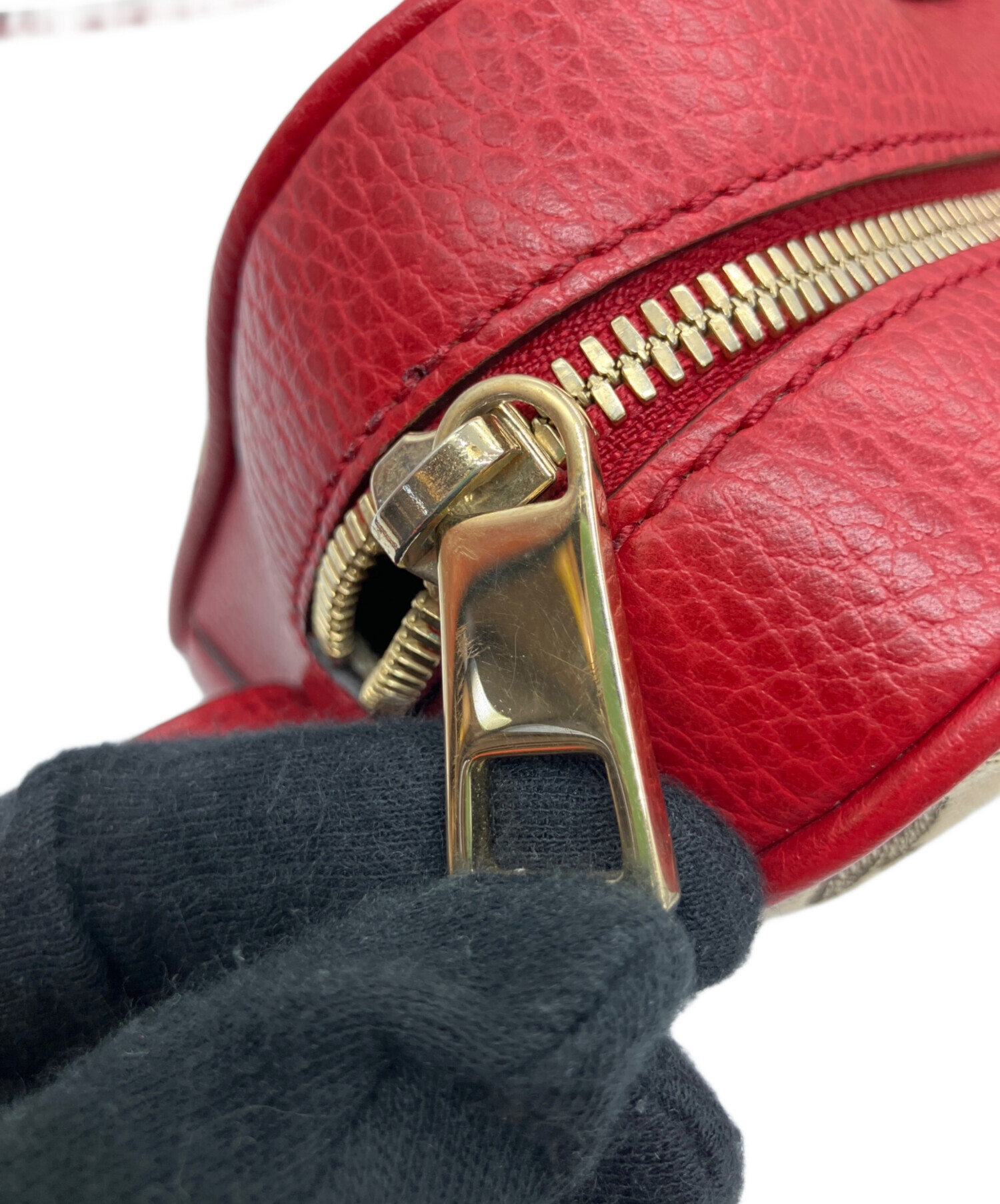 中古・古着通販】GUCCI (グッチ) ショルダーバッグ ブラウン×レッド