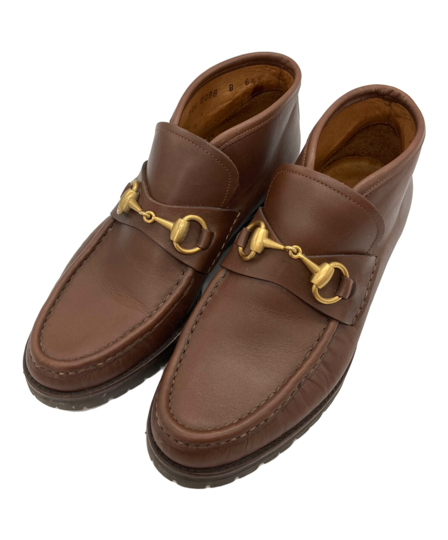 中古・古着通販】GUCCI (グッチ) ローファー ブラウン サイズ:6 1/2