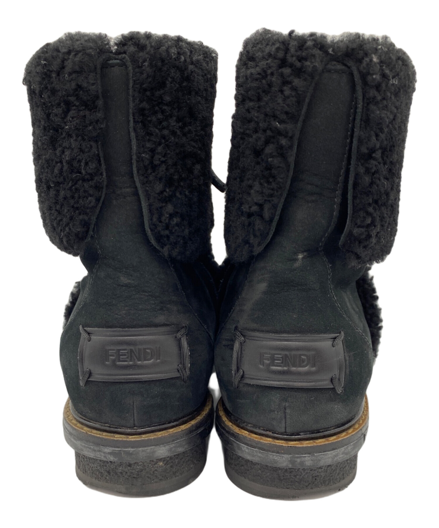 中古・古着通販】FENDI (フェンディ) ムートンブーツ ブラック サイズ